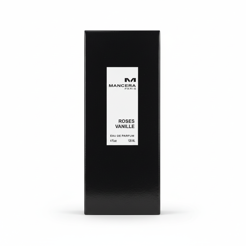Mancera Paris Roses Vanille Eau de Parfum 120ml - sfondo bianco