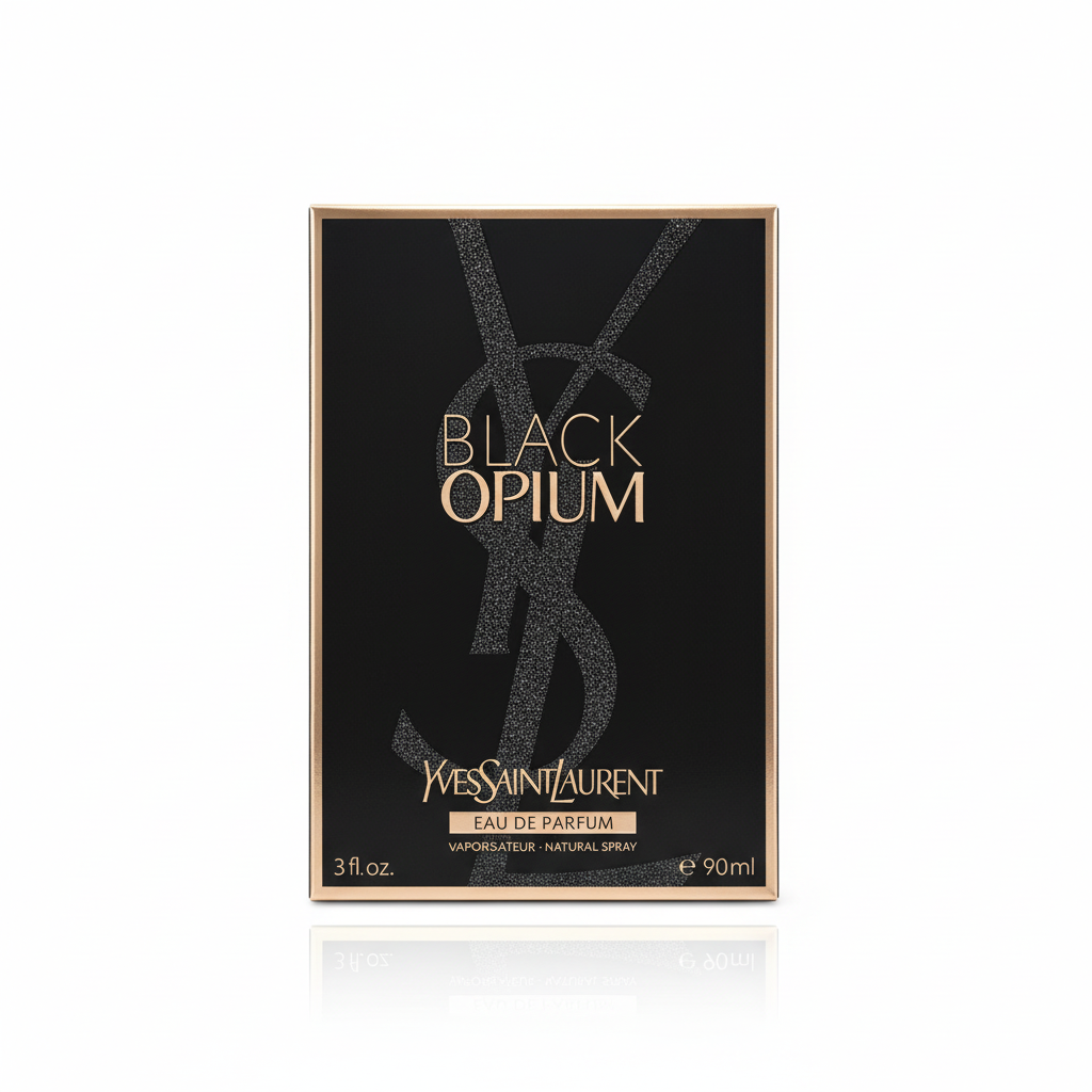 YSL Black Opium sfondo bianco